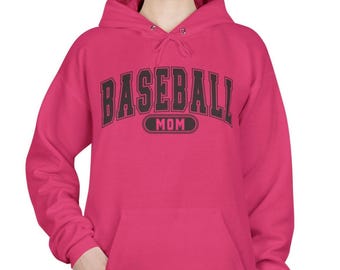 Sweat à capuche baseball maman | Script de l'équipe sportive, pull blanc