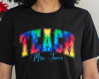 Chemise personnalisée pour enseignant : t-shirt coloré pour enseignant, cadeau pour enseignant