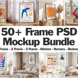 50+ Frames Mockup PSD Bundle Set, DIN A ratio psd Frame Mockup Bundle, 50+ Psd Wall Mockup Frame, PSD Frames Bundle, Frames Mockup Bundle
