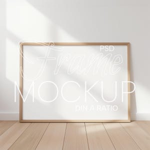 Horizontaler Rahmen Mockup Verhältnis DIN A | Rahmen Wand Kunst Mockup PSD | Landschaft Minimal Rahmen Mockup | Digitale Drucke und Poster Shop Mockup