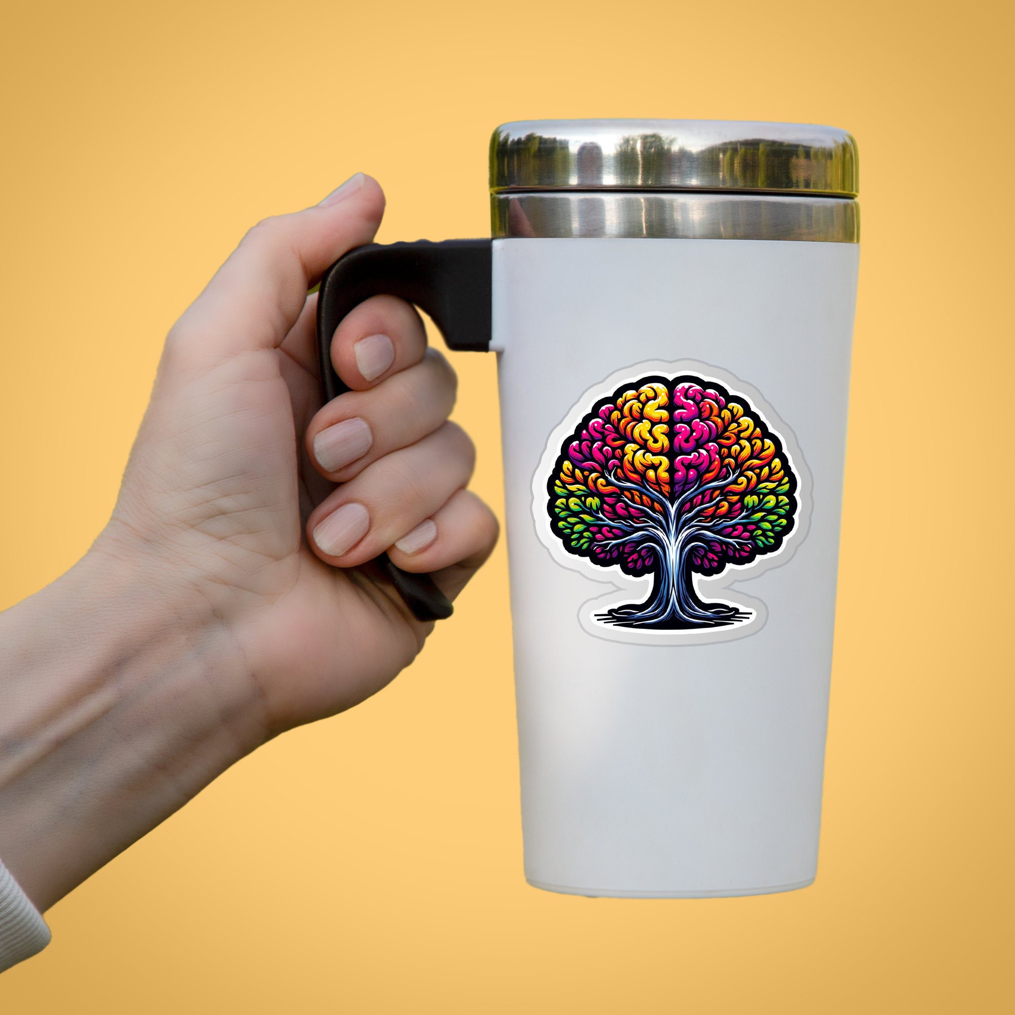 Devious Tree Sticker Psychedelic Tree Vinyl Sticker - Rainbow Colors, Whimsical Art - Etsy