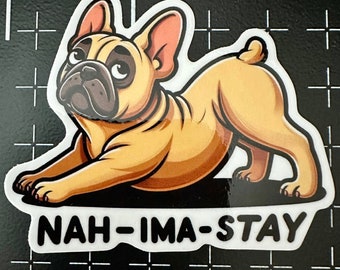 Nah-Ima-verblijf Franse Bulldog-sticker