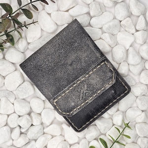 Cartera de cuero minimalista Cartera de cuero negra Cartera de cuero minimalista Cartera de cuero plegable Cartera de cuero plegable