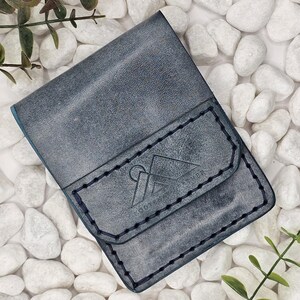 Cartera de cuero minimalista Cartera de cuero azul Cartera de cuero minimalista Cartera de cuero plegable Cartera de cuero plegable