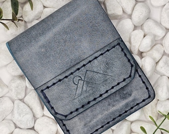 Cartera de cuero minimalista Cartera de cuero azul Cartera de cuero minimalista Cartera de cuero plegable Cartera de cuero plegable