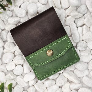Portefeuille en cuir Portefeuille en cuir minimaliste Portefeuille en cuir à deux volets Petit portefeuille
