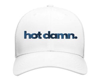 Personalized Red Hat with Grandad's Saying - 'Hot Damn' Snapback Cap - Stylish Gift for Him