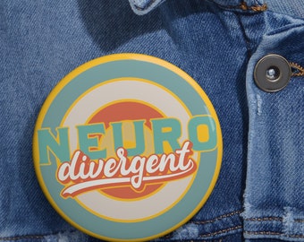 Neurospicy, Autism Awareness, ADHD Button, Neurodiverse, gift for mom, Neurospicy button, Neurodivergent Retro Custom Pin Button