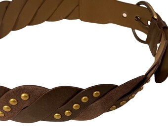 Seventies Style Belt Suede Leather studded hippy 36”