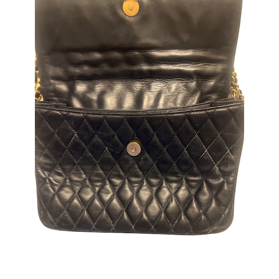 Vintage Lederer Navy Blue Quilted Leather Handbag… - image 3