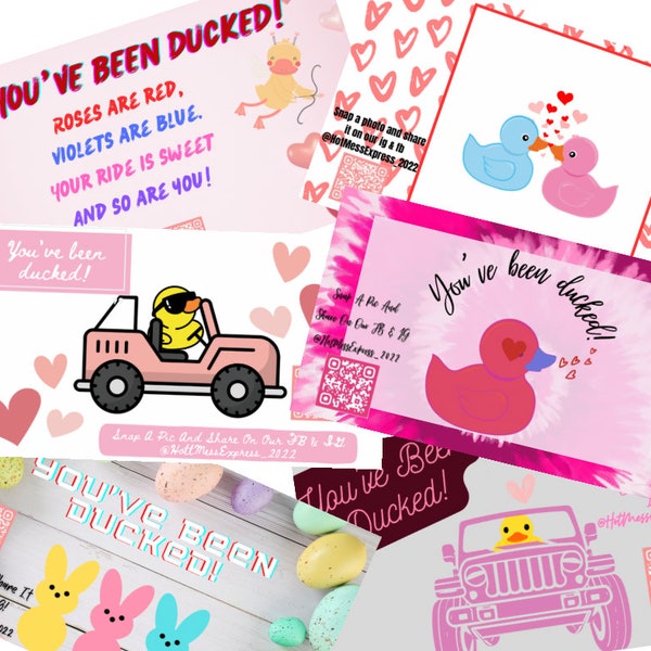 Valentine’s Day Jeep Duck Tags