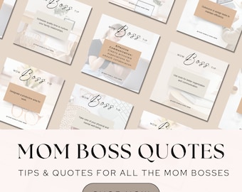 50+ Instagram Quotes Template | Mom Boss Tips | Motivational Quotes Templates Canva | Aesthetic Instagram Templates | Mompreneurs Templates
