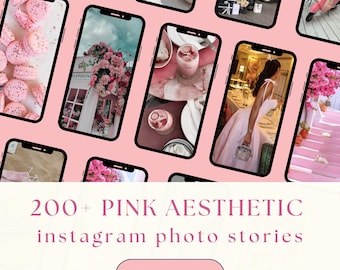 Pink Themed Instagram Stories, Girly Pink Social Media Templates, DFY Content Creator Pink Digital Marketing, Instagram Engagement, MRR PLR