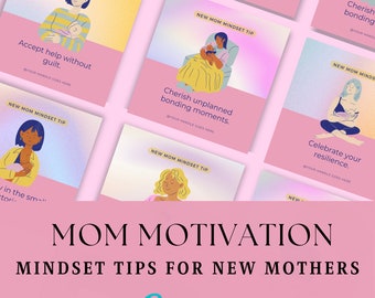 50+ New Mom Motivational Digital Templates | Instagram Posts about Moms | New Mom Mindset Tips | Motherhood Affirmations | New Mom Downloads