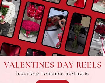200 Valentines Day Reels DFY Content Valentines Day Reels Bundle Instagram Reels Covers Faceless Reels IG Videos Red Love, Luxury Lifestyle