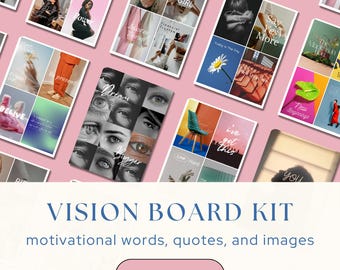 Vision Board Collage Kit, Printable Images, Motivational Words & Graphics, Mood Board Pics, Scrapbook Kit, Affirmations, Manifest, Gratitude
