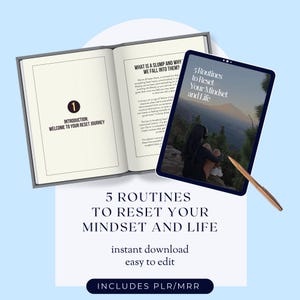 Reset Your Mindset and Life, Manifestation Workbook Journal, Therapy, Healing, Personal Growth, Manifest Dream Life, Spirituality, PLR MRR