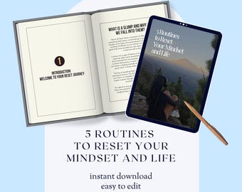 Reset Your Mindset and Life, Manifestation Workbook Journal, Therapy, Healing, Personal Growth, Manifest Dream Life, Spirituality, PLR MRR