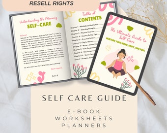 Self Care Guide, Self Love Coaching Canva Template, Mindfulness Worksheets, Gratitude Planner, Life-Coach Templates, Wellness, PLR/MRR