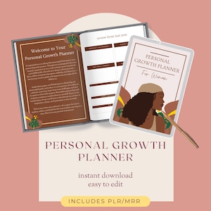 Personal Growth Planner | Digital Self-Development Planner, Printable PDF, Mindset, Manifest Dream Life, Spirituality, Mindfulness, PLR MRR