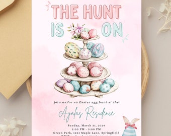 Easter Egg Hunt Invitation | Easter Invitation Template | Easter Egg Hunt Editable Template | Easter Egg Hunt Invitation Canva Template