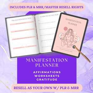 PLR/MRR Manifestation Planner, Shadow Work, Vision Board, Mindfulness, Law of Attraction Techniques, Affirmation Tools, Digital Journal