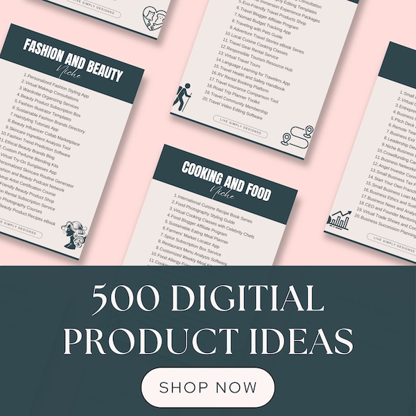 500 Digital Product Ideas | 20+ Niches | Digital Product Ideas For Passive Income | Create And Sell Today | Small Business Bestsellers