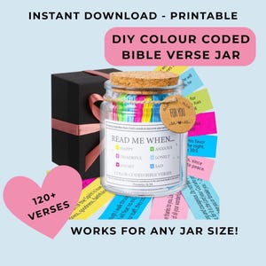 Pot de versets bibliques imprimable pour les sentiments et les émotions, pot pour écritures DIY à imprimer, pot de lecture, pot de prière versets bibliques quotidiens imprimables