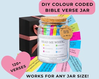 Printable Bible Verse Jar for Feelings and Emotions, DIY Scripture Jar Printable Read Me When Jar, Prayer Jar Printable Daily Bible Verse