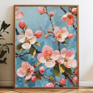 Cherry Blossoms in Bloom, Pink Flowers, Pink Blossoms, Floral Art, Nature Decor, Spring Flower, Sakura Wall Art, Pastel Pink Cherry Blossoms