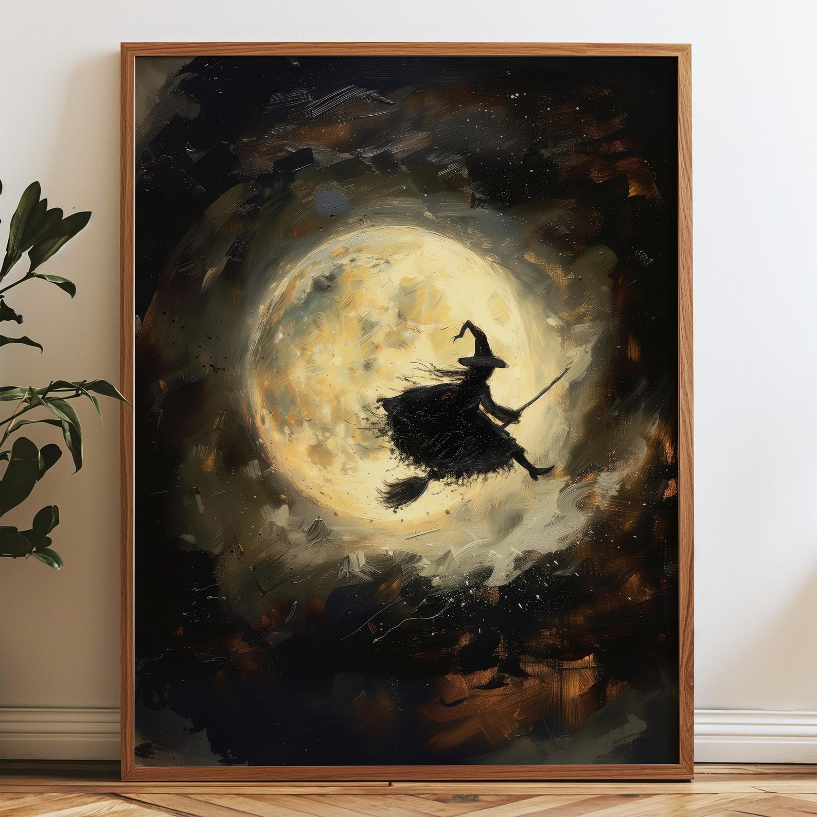 Full Moon Witch Art Print: Spooky Halloween Decor (digital Download) - Etsy