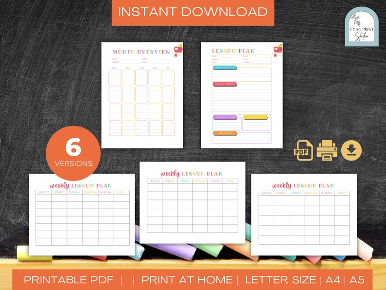 Lesson Plan Template, Lesson Plan Printable, Homeschool Teacher ...
