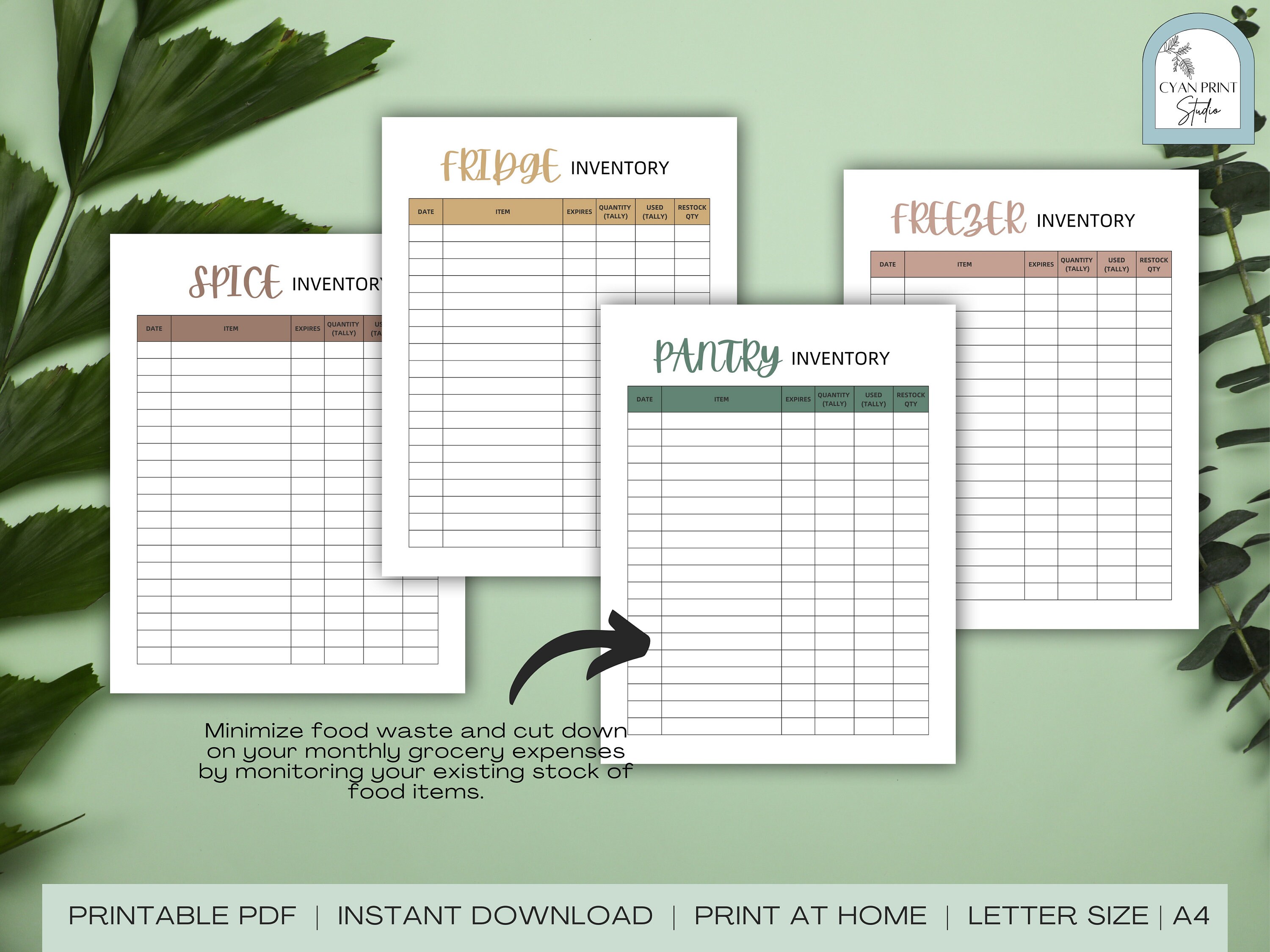 Food Inventory Tracker, Pantry Inventory, Kitchen Inventory, Fridge and ...