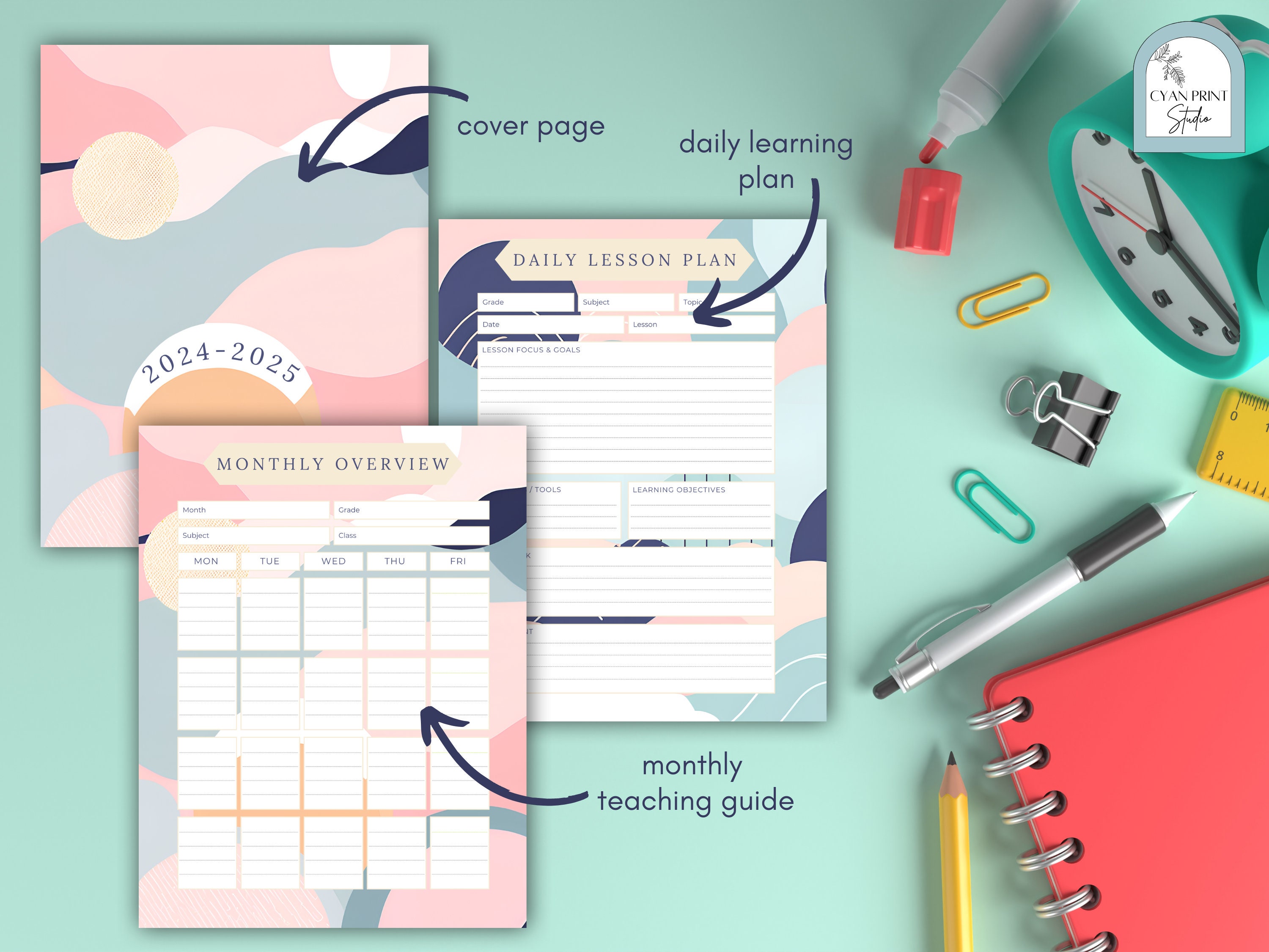 Teacher Planner, Lesson Plan Printable, Academic Schedule, Daily Lesson ...