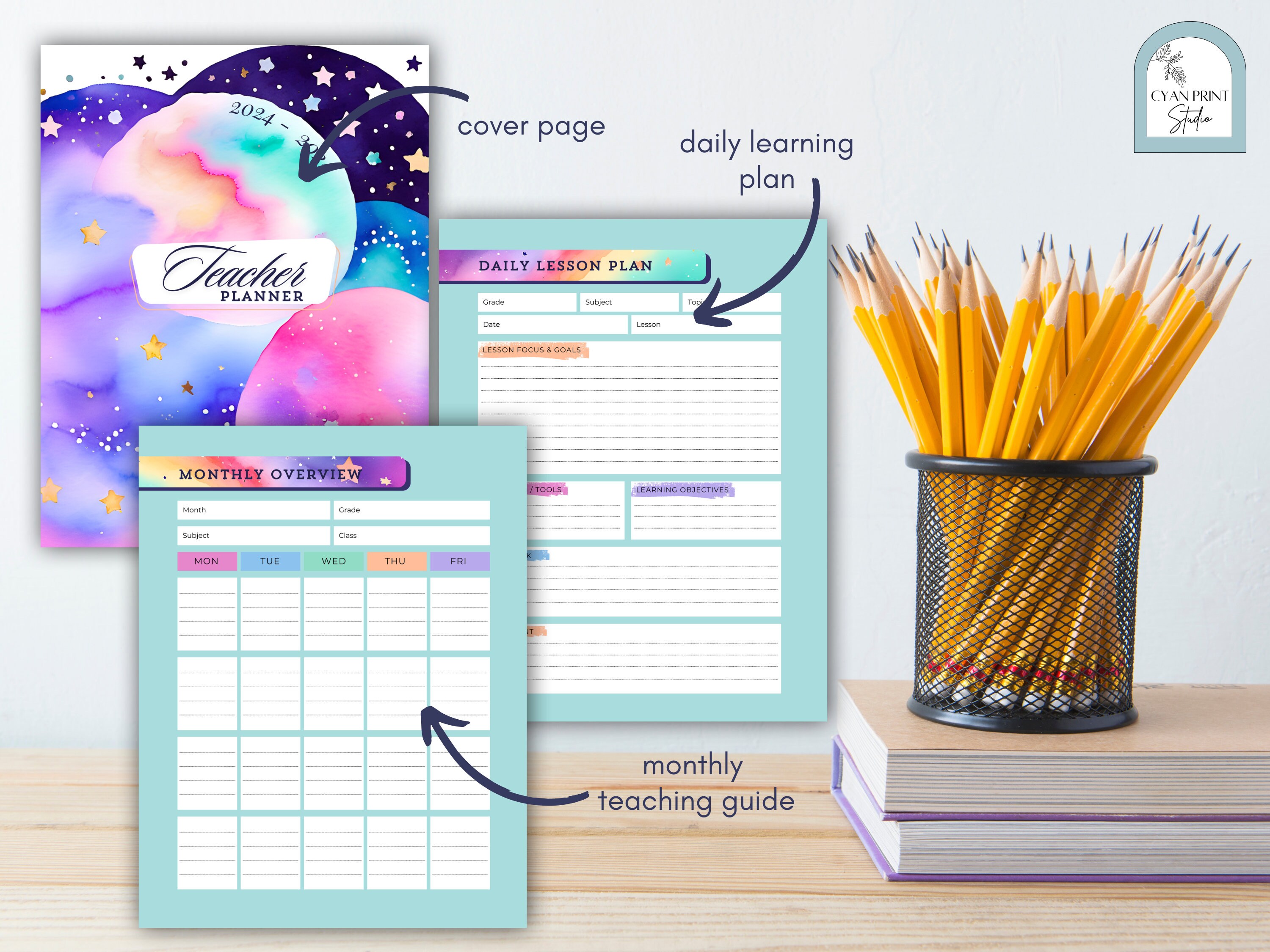 Teacher Planner, Lesson Plan Printable, Academic Schedule, Daily Lesson ...