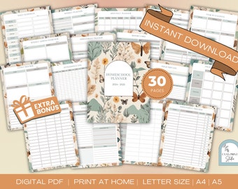 Homeschool Teacher Planner, Lesson Plan Printable, Academic Schedule, Daily Lesson, Educator Organizer | US Letter Size | A4 | A5 | PDF