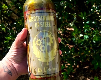 Inspired Brotherhood Bullet tumbler, Fallout Hyrdation bottle. 32 oz Bullet Tumbler.