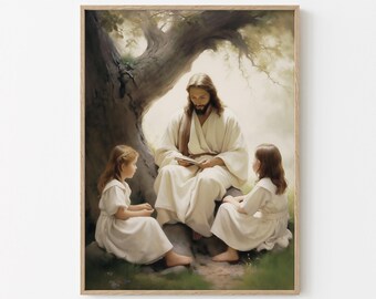 Jesus With Kids Art, Jesus And Children, Jesus Art, Jesus Portrait, Jesus Artwork, Jesus Picture, Jesus Images, Jesus Christ Picture, jc45