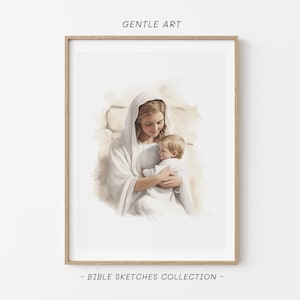 Small Jesus And Mary Magdalene, St Mary Magdalene, Jesus Christ Picture, Christian Preschool, Bible Clipart, Jesus Clip Art, Bible Art