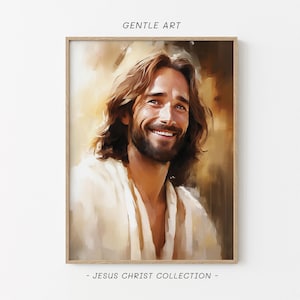 Smiling Jesus Painting, Jesus Portrait, Jesus Artwork, Christian Preschool, Jesus Picture, Jesus Images, Yeshua, Jesus Christ Picture, jc84