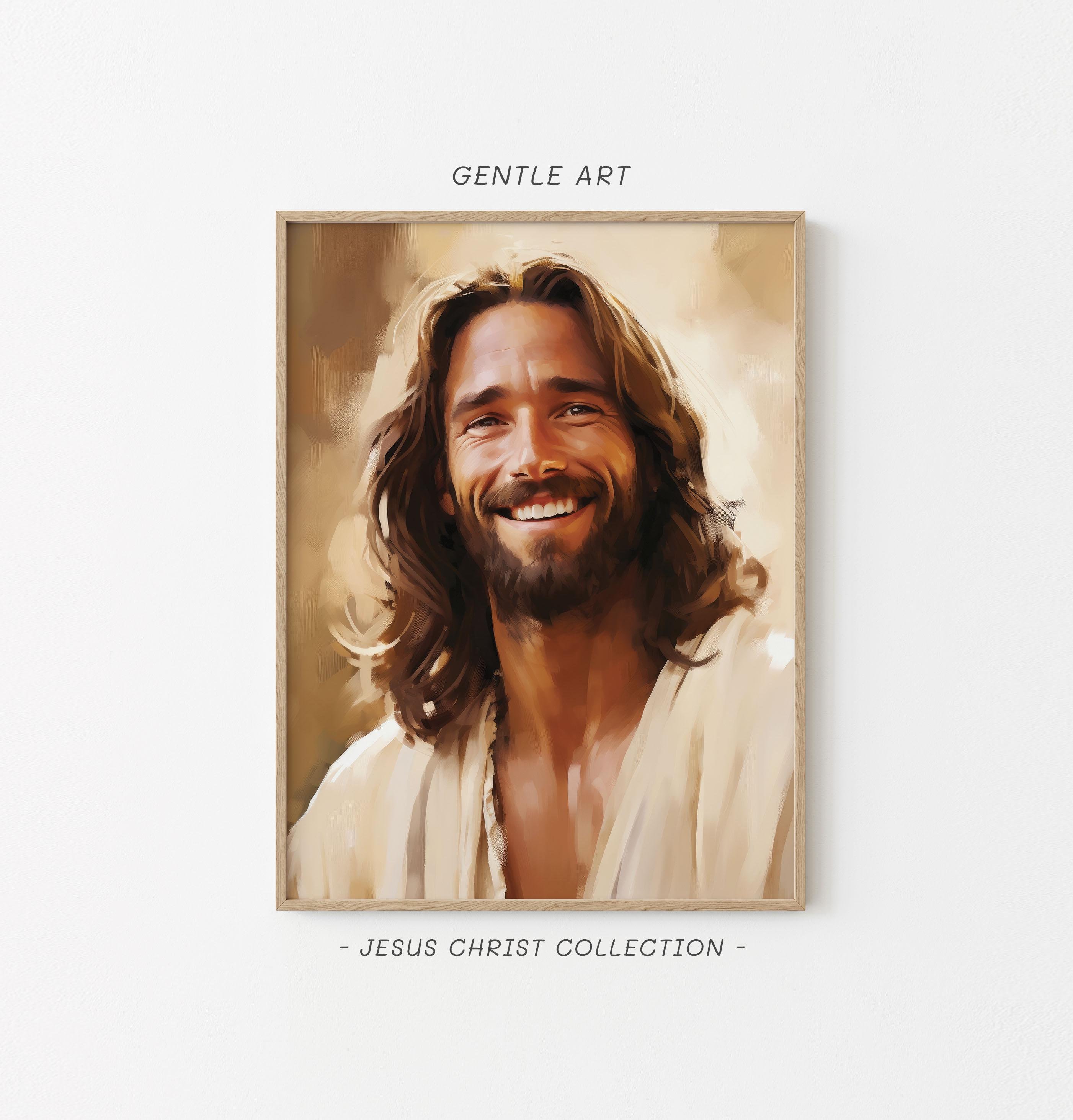 Jesus Happy, Jesus Smiling, Jesus Face, Jesus Laughing, Jesus Portrait, Jesus Artwork, Picture of Jesus, Jesus Clip Art, Jesus Picture, jc71