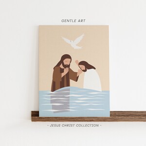 Jesus Baptized, Jesus Cartoon, Jesus Poster, Jesus Baptism Art, John ...