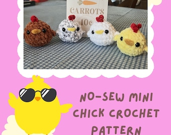 Schema PDF all'uncinetto per mini pulcino NO-SEW