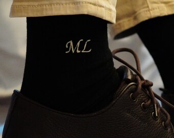 Customizable Embroidery Letter Socks, Groomsmen Socks, Personalised Groom Socks, Wedding Stockings, Custom Socks, Personalized Initial Socks