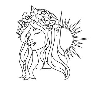 Mystical Goddess Line Art Bundle
