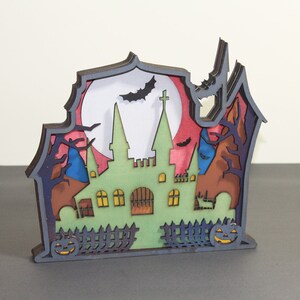 Halloween SVG, Laser Cut File, Halloween gift, 3D Halloween design, halloween house, Multilayer for laser