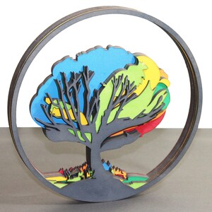 Arte de pared SVG / Decoración del hogar / Árbol SVG / Archivos cortados con láser / Efecto 3D / Archivo cortado con láser multicapa