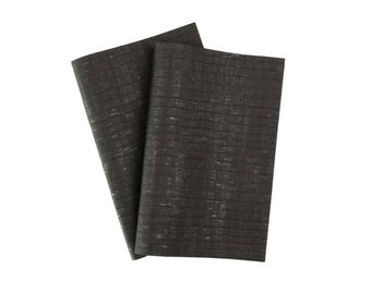 Piel de corcho Caimán Negro, tejido de corcho, material de corcho, piel de corcho, piel vegana, alternativa de piel, tela, textil de corcho, textil de corcho, costura