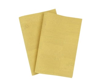 Cuero de corcho amarillo claro, corcho, textil de corcho, tela de corcho, piel de corcho, tela de corcho, cuero vegano, cuero vegetal, venta por metros, bricolaje, costura con corcho