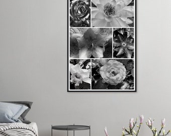 Floral Collage Wooden Framed Wall Art